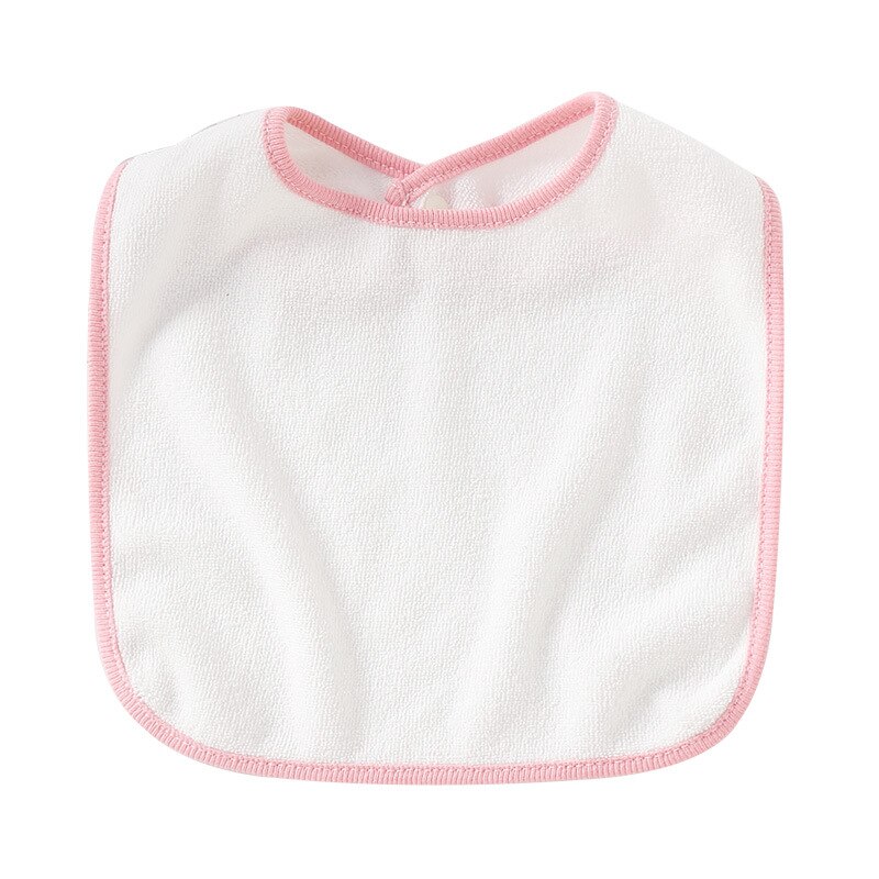 Baby White Cotton Super Soft Absorbent Saliva Towel Baby Solid Color Antifouling Comfortable Single Layer Snap Bib: 8-Light Pink