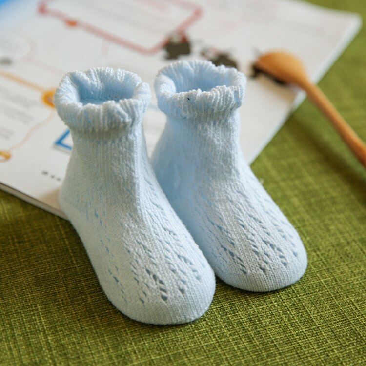4Colors Summer Baby Toddler Candy Colors Breathable Mesh Socks Cute Newborn Infant Thin Short Socks Kid Hollow Out Sock Sox 0-4Y: blue / 2-4 years old