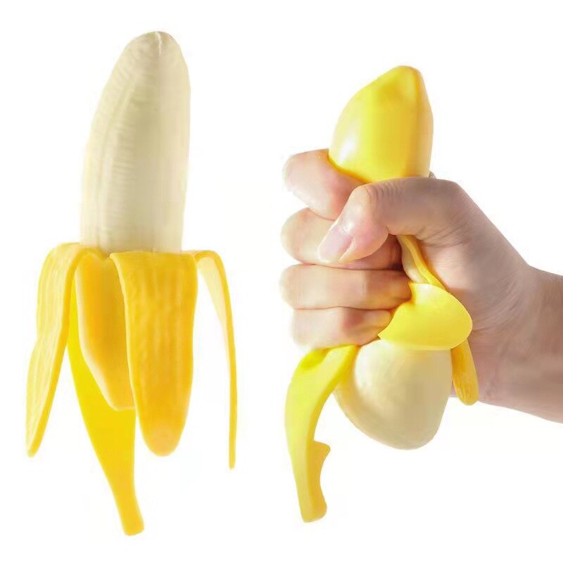 Bolas antiestrés blandas de fruta bonita, juguete sensorial para apretar, juguete de mano para aliviar el estrés, plátano antiansiedad, juguete elástico de crecimiento lento