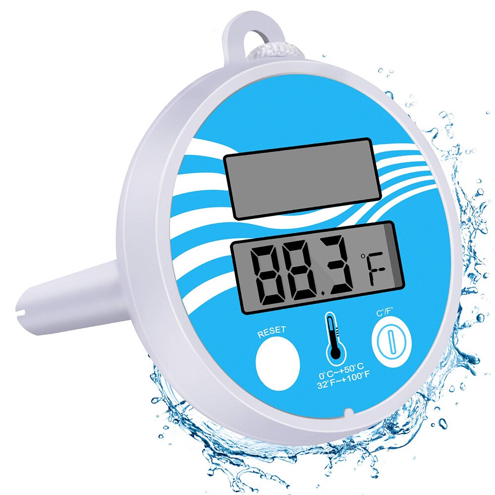 Floating Digital Pool Thermometer Solar Powered Waterproof LCD Pool Thermometer For Swimming Bath Water Spas Tubs