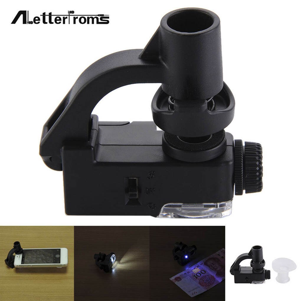 90X Macro Lens Mobile Phone Microscope Manifying Glass LED Tools Magnification With Camera Clip Optical Zoom Magnifier