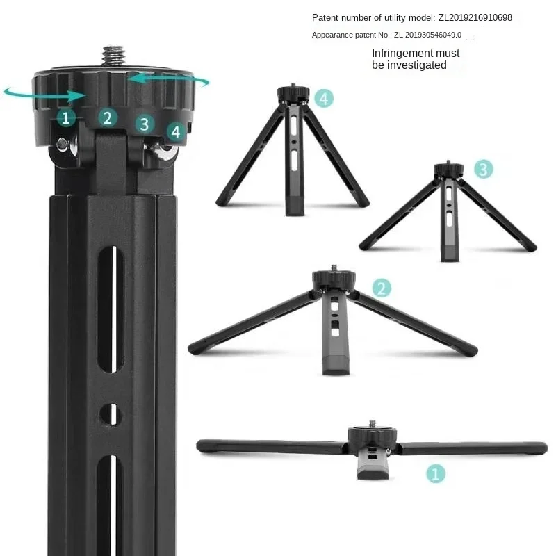 Fotografia Mini metalowy statyw podstawka biurowa statyw ze stopu aluminium ze śrubą 1/4 cala do projektora kamery DSLR ILDC