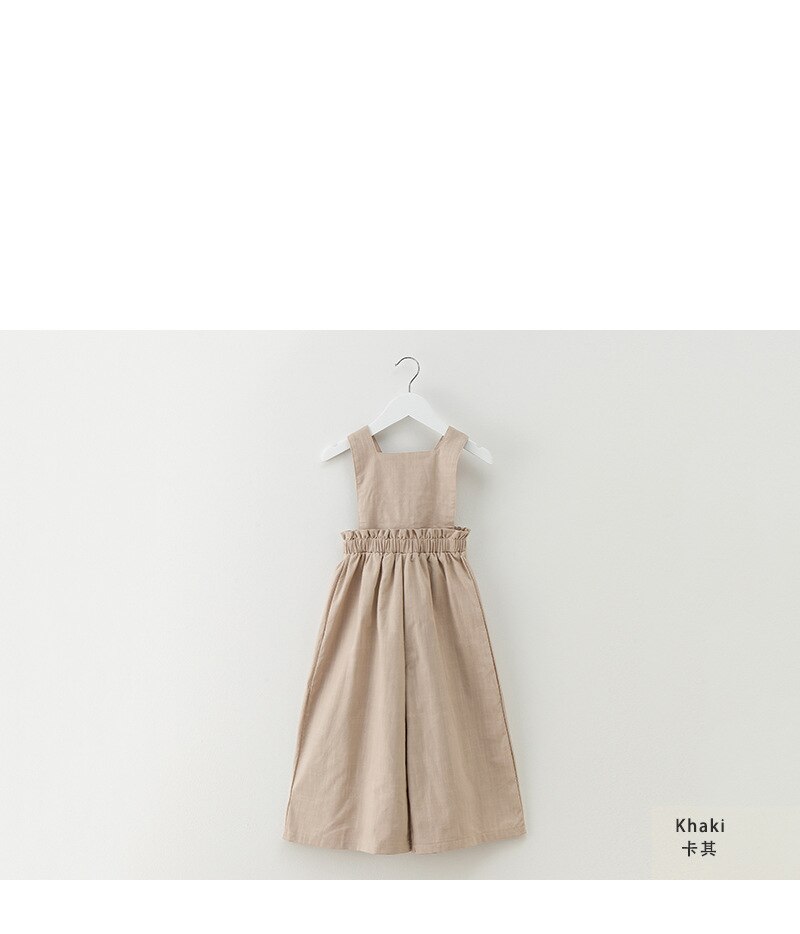 Kinderen koreaanse zomer meisjes linnen jumpsuit romper voor kinderen baby meisjes wijde pijpen broek overall jumpsuit 4 5 6 7 8 9 10 jaar 28: 8t