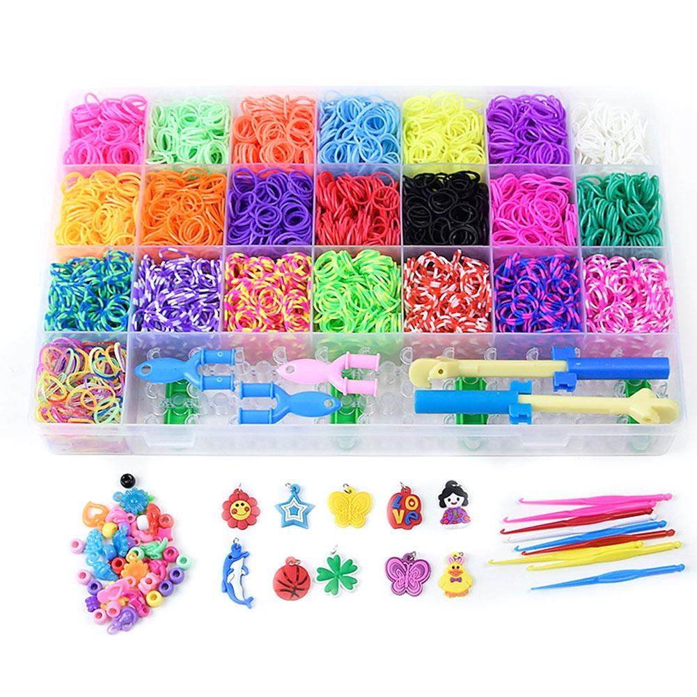 DIY Hand Made Rubber Bands Twist Loom Set Rubber Loom Bands Kits Friendship Bracelet Maker Making Kit for Kids In Stock