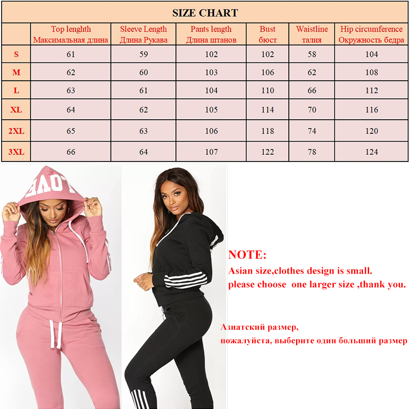 Two Piece Set Tracksuit Women Spring Winter Clothes Conjunto Feminino Zipper Hooded Sweatshirt Trousers Suit Chandal Mujer