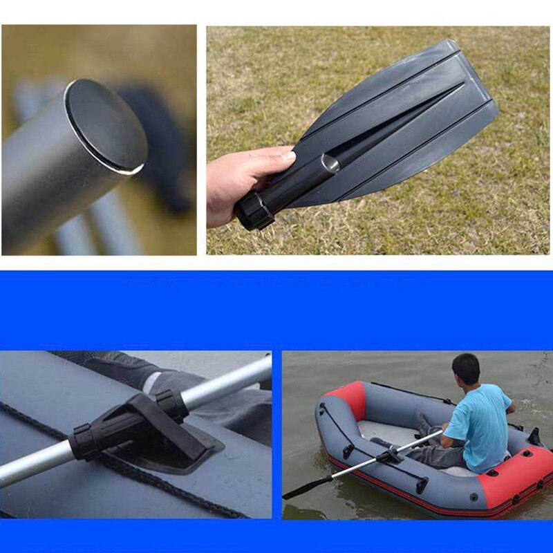 Remos de barco de aluminio reforzado desmontable de 126cm, remo largo de remos, bote inflable de PVC, accesorios para Kayak de pesca, 2 piezas