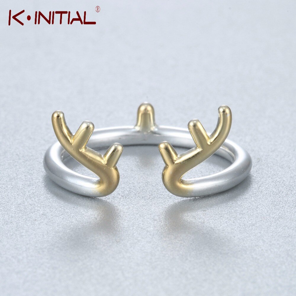 Neue Rentier Hirsch Geweih Ringe für Frauen Einstellbare Ebene Horn offen Finger Ring Schmuck Zubehör Schmuckstück bagues femme