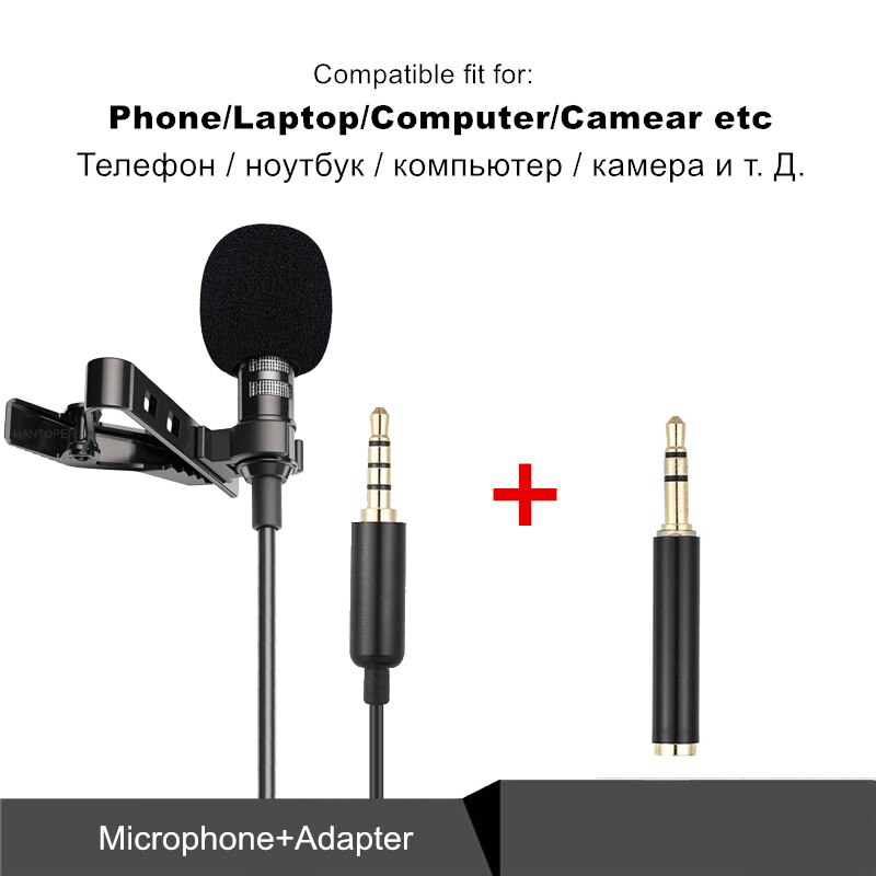 Doppio Mini portatile Lavalier microfono a condensatore Clip-on risvolto Mic cablato Mikrofo/Microfon per telefono per PC portatile: Style 5