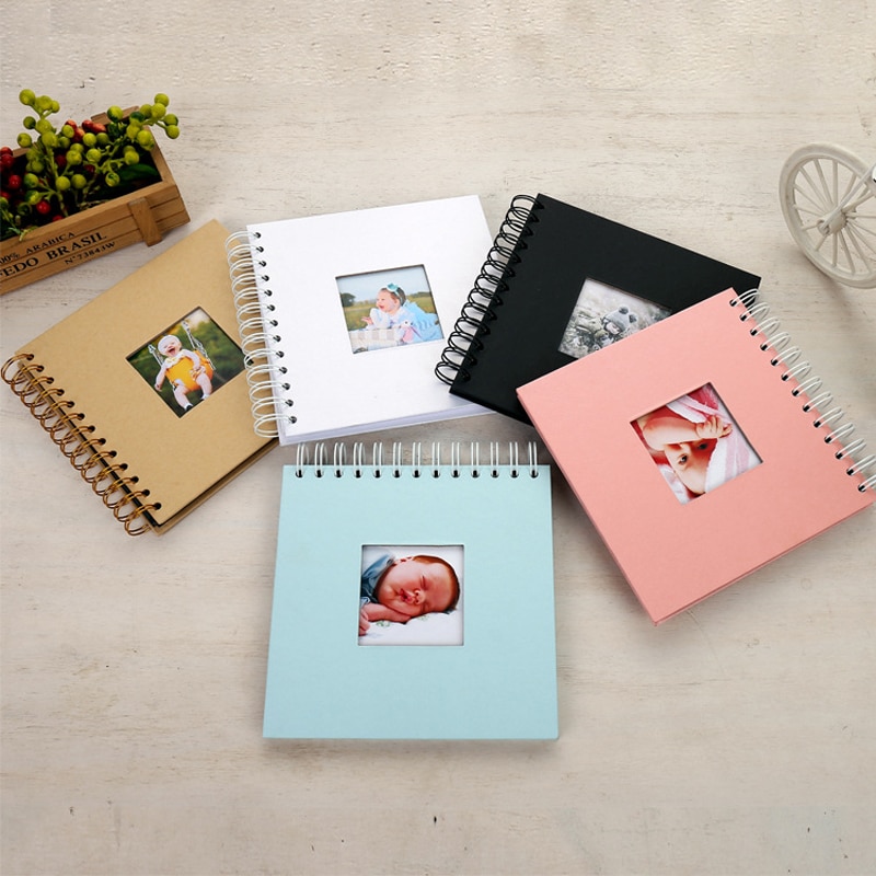 20 Pages Wedding/Baby DIY Photo Album Anniversary Scrapbook Blank Photo Album Cover Kraft Album For Photos For Kids Case Binding
