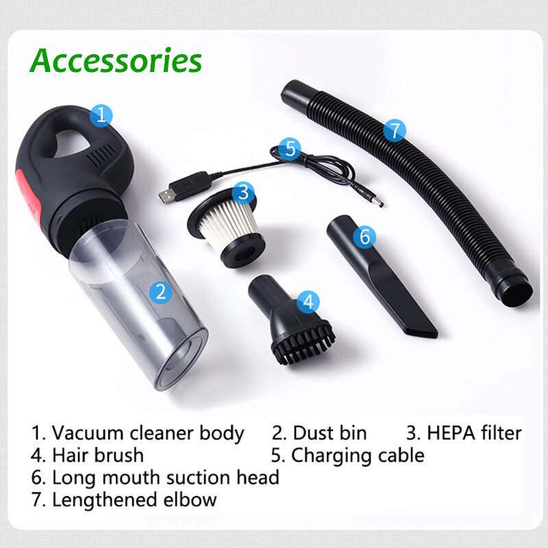 Wire/Wireless Vacuum Cleaner Handheld Auto Interior Rechargeable Cordless Dust Manual Vacuum Cleaner for Home