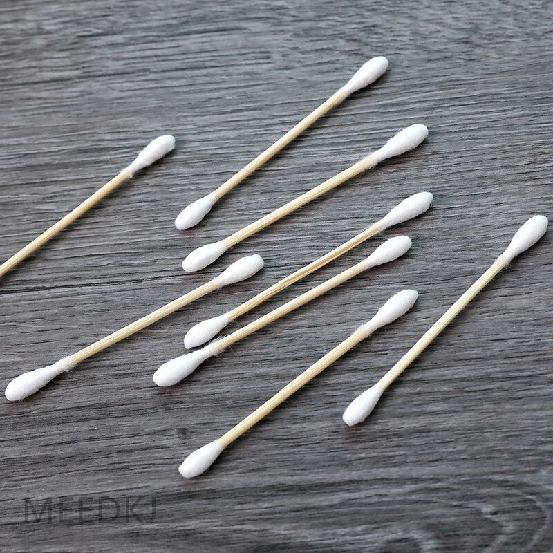 100 stuks zachte tas houten stokjes dubbelzijdige wattenstaafjes hygiënische wattenstaafjes beauty stick cosmetische wattenstaafjes