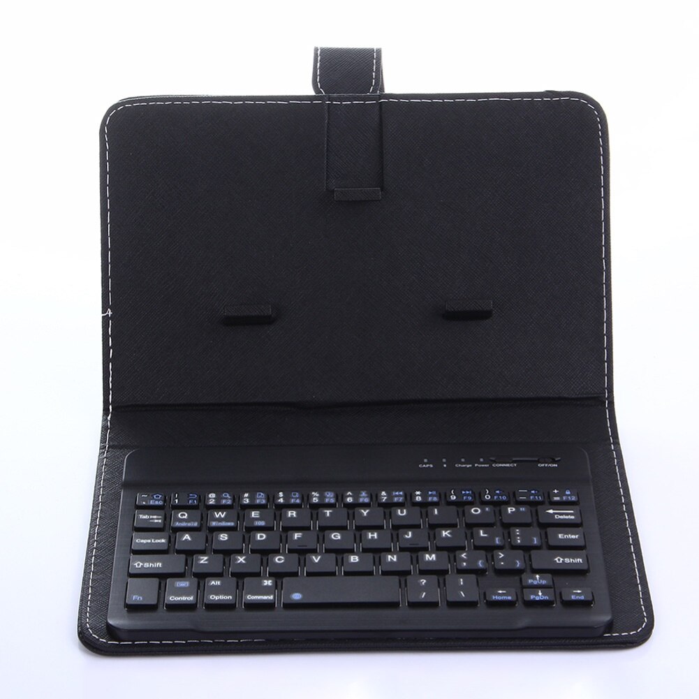 Portable Wireless Bluetooth Keyboard with Faux Leather Case for iPhone Phone