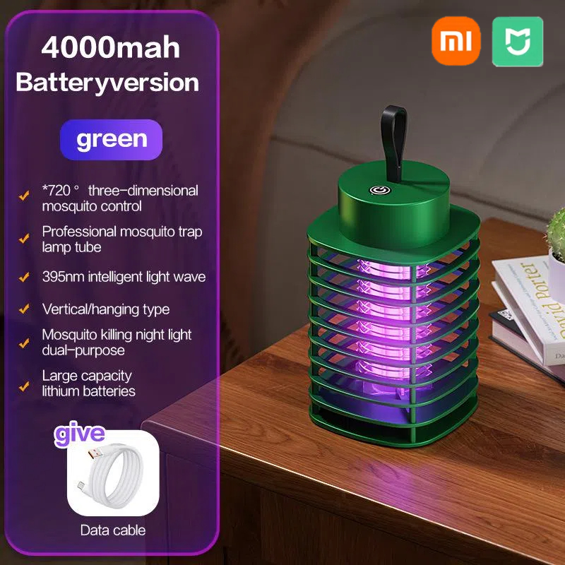 Xiaomi Mosquito Killer Lamp Portable Electric Fly Trap Insectkiller Usb Rechargeable Lamp Outdoor Mute Anti Mosquito Lamp Insect: Gold