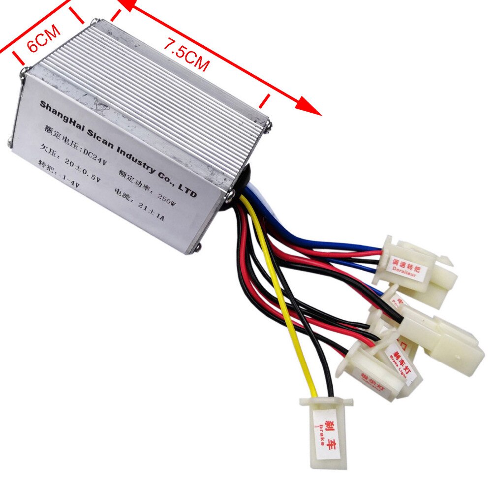 Geborsteld motor controller Elektrische driewieler geborsteld controller 250W 24V