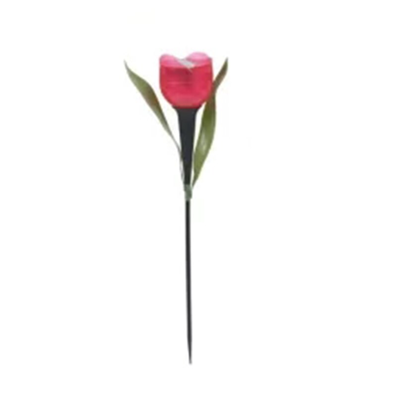 1 Pièces Jardin Tulipe Forme LED Imperméable Actionnée SOLAIRE Tube Lumières de Pelouse Debout Décor Pour La cour Extérieure Partie STSF666: Red