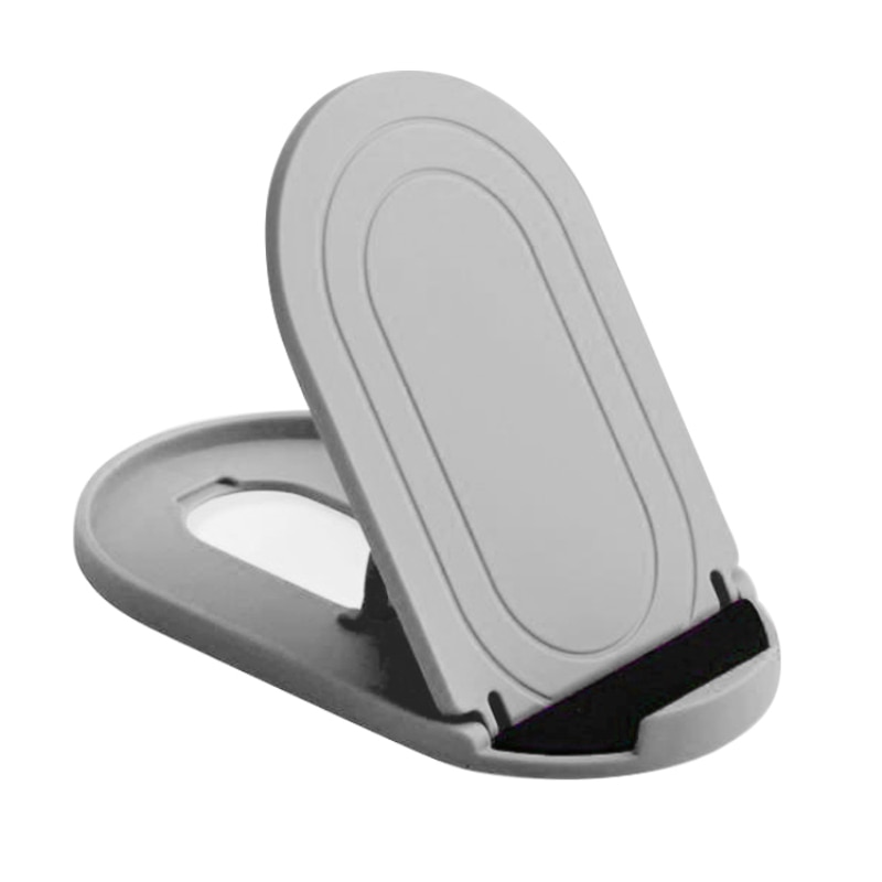 Estante organizador para el hogar, Mini soporte de escritorio para teléfono móvil y tableta, ajustable, plegable, soporte para teléfono inteligente, soporte para teléfono móvil: Gris