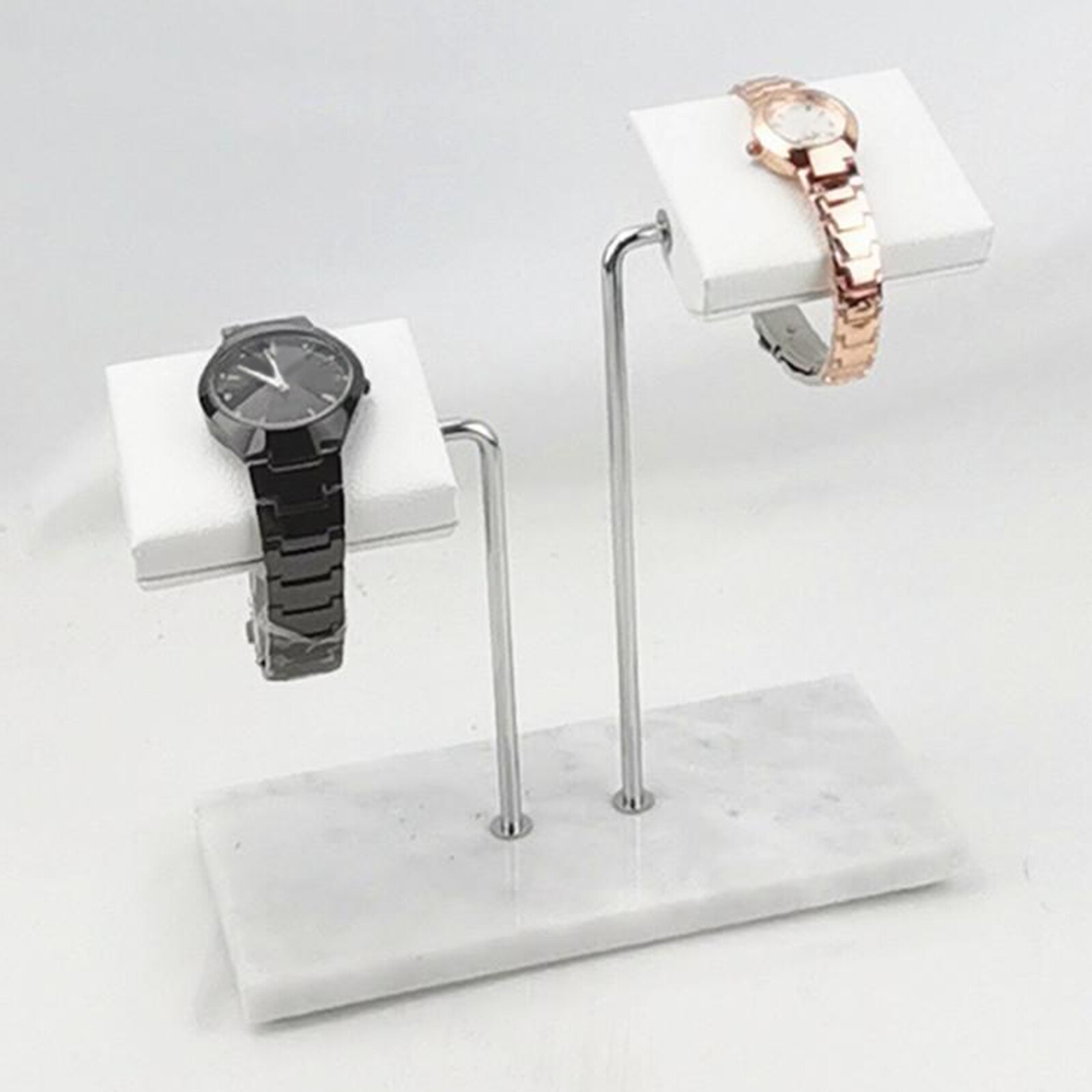Handcrafted Watch Display Stand Fit all Brands Watches, PU Leather Rest Cushion &amp; Metal Base, Metal Support Rod