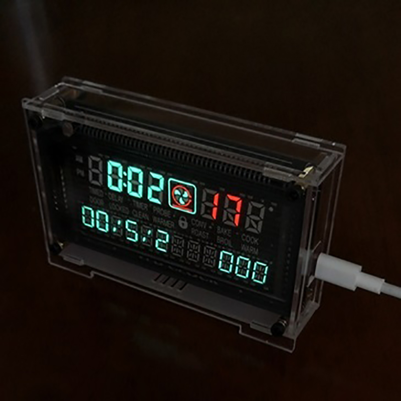 Glass Desktop VFD Clock VFD DIY Kit BoyFriend Digital LED Clock Home Clock Ambient Light VFD screen