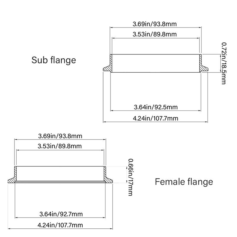 SPEEDWOW 3.5 Inch 89mm Quick Release V Band Clamp Male Female Exhaust V Band Clamp Flange Kit For Turbo Downpipe Clamp