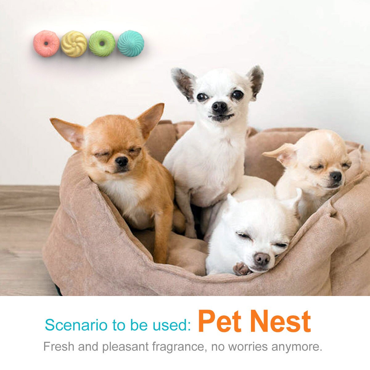 Kat Speelgoed Donut Luchtverfrisser Deodorizer Voor Pet Kat Hond Huis Doos Kattenbakvulling Kennel Cattery Effen Aroma Wasbare Duurzame Aromatherapie