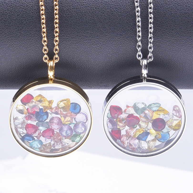 25/30Mm Ronde Glazen Medaillon Hanger Kettingen Voor Vrouwen Mannen Accessoires Lange Ketting Hals Rvs Ketting Medaillons sieraden