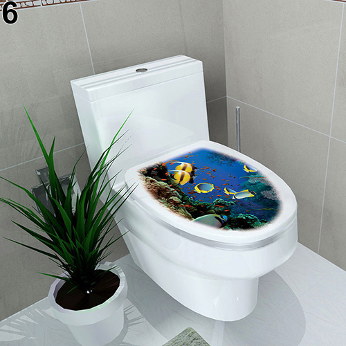 Badeværelse diy toilet sæde væg klistermærke dekoration mærkat vinyl vægmaleri hjem indretning: 6
