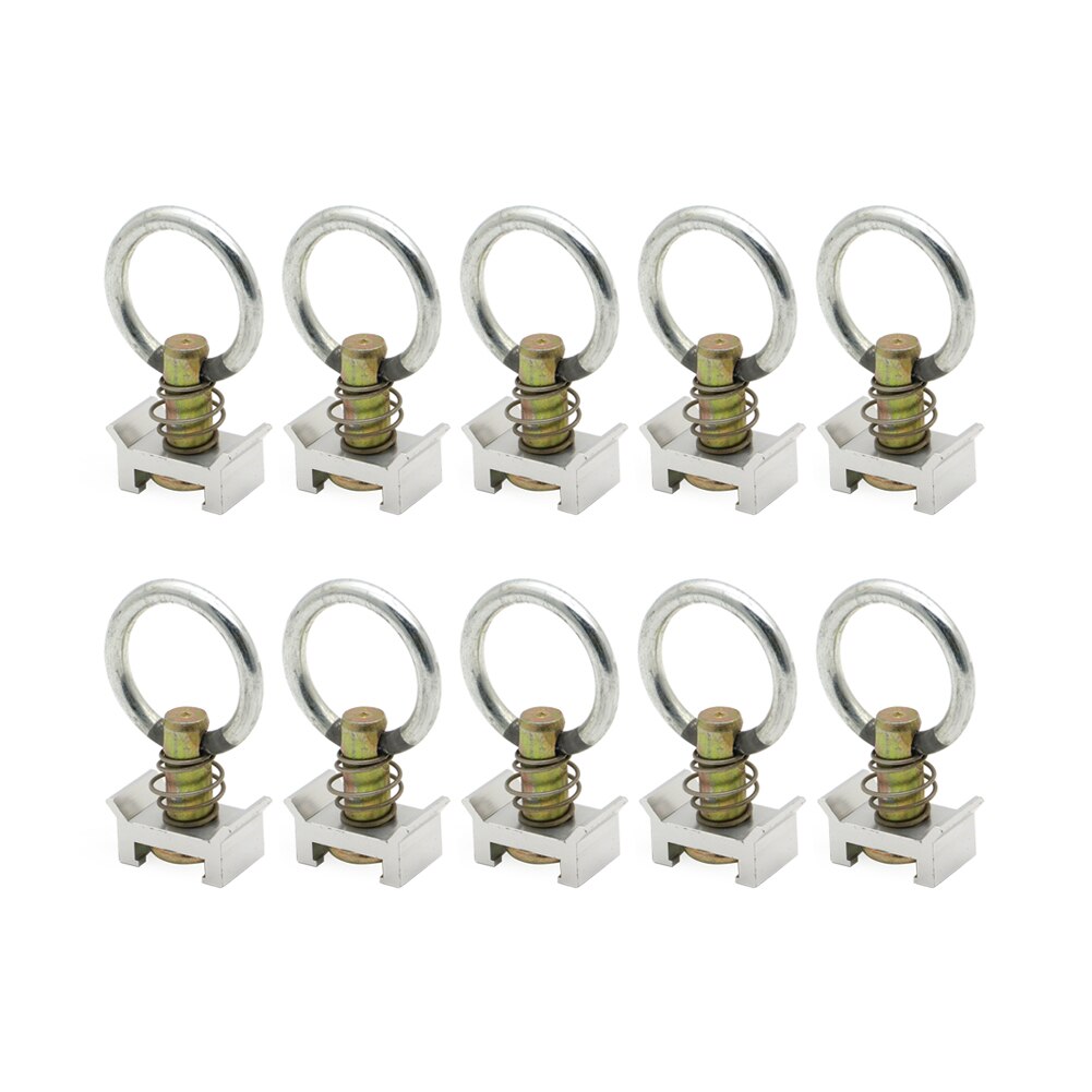 10Pack Aluminum L-Track Single Stud Trailer Fitting with Round Ring for L Track Core Trax Logistic Airline Track