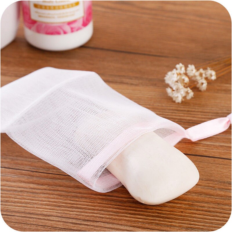 10Pcs Kleur Willekeurige Zeep Blister Mesh Double-Layer Zeep Netto Schuimende Netto Bubble Mesh Bag