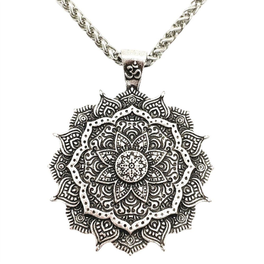 Om Lotus Bloem Mandala Yoga Spirituele Hanger Vrouwen Kettingen Sieraden Valentijn Cadeau