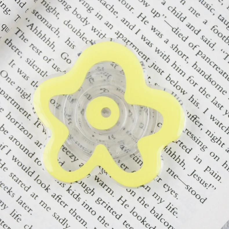 Cute Floral Phone Grip posocket Tok Flower Cellphone Stand Holder for iPhone 15 14 Mobile Bracket Foldable Expanding Kickstand: Yellow