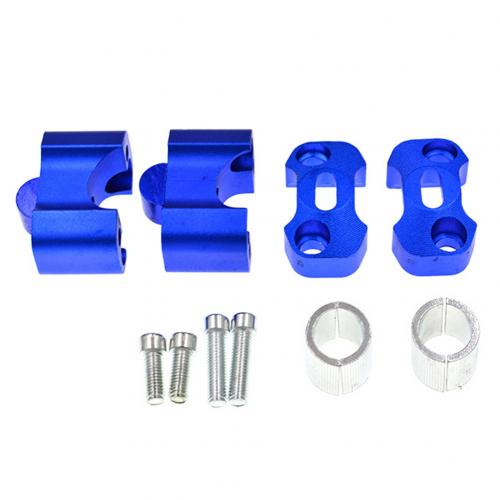 Abrazadera de manillar de motocicleta de aleación de aluminio de 22-28mm, adaptador elevador de extensión, duradero, fácil de instalar, accesorios para motocicleta 1 par: Azul