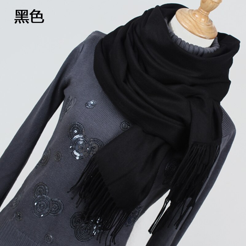 Skjerf pashmina cashmere skjerf wrap sjal vinterskjerf dameskjerf dusk langt teppe cachecol  yr001: Yr001 svarte