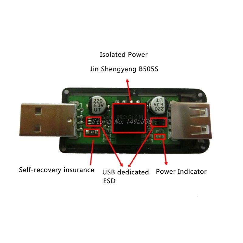 USB To USB Isolator Industrial Grade Digital Isolators With Shell 12Mbps Speed ADUM4160/ADUM316