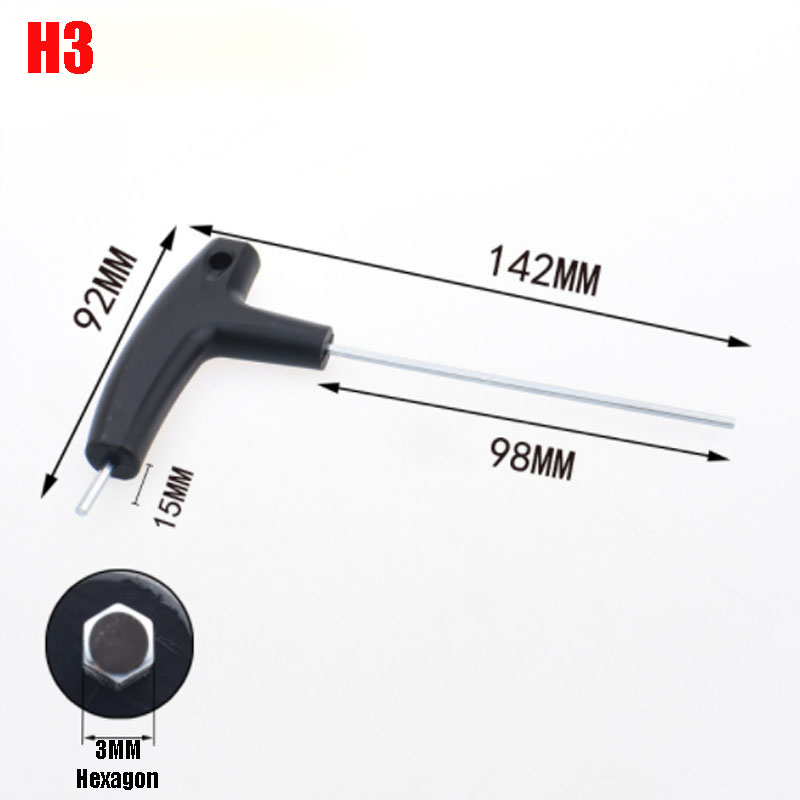 1PCS Allen Key Hex Wrench T Handle Flat Ball Spanner Double-End Hex Screwdriver Set For Auto Bike Motorycle ReapairT-wrench: H3