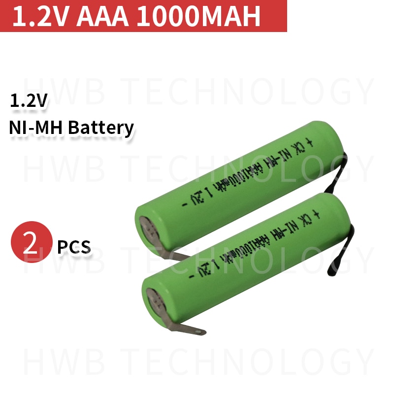 2pcs/lot 1.2V AAA 800mAh ni-mh rechargeable battery Power tools battery Free ship