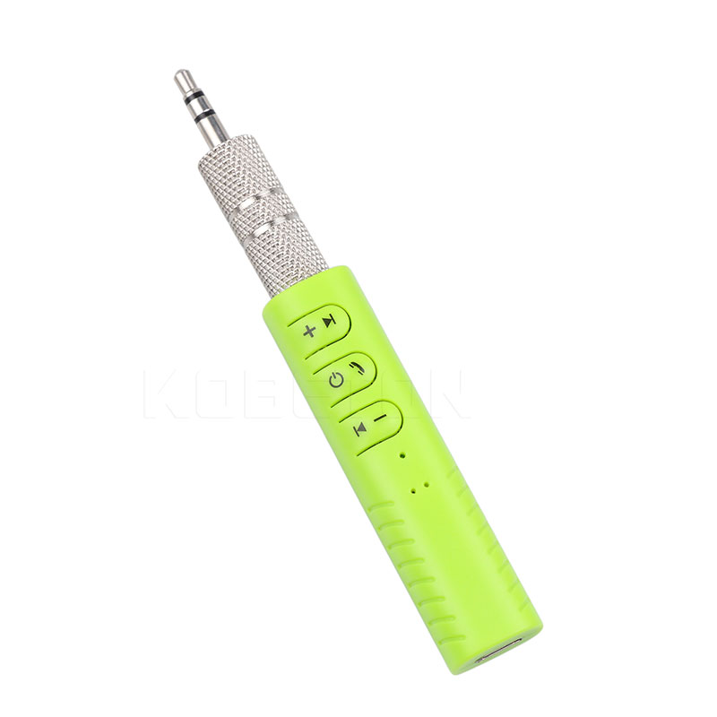 mini trådløs bluetooth mottaker  v5.0 bluetooth bilsett 3.5mm jack tilkobling til kablet øretelefon bil  mp3 spiller høyttalertelefoner: Grønn