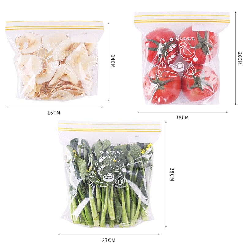 Self-Sealing General Food Bag With Box Transparent Food Preservation Bag Removable Fruit And Vegetable Snack Food Storage Bag