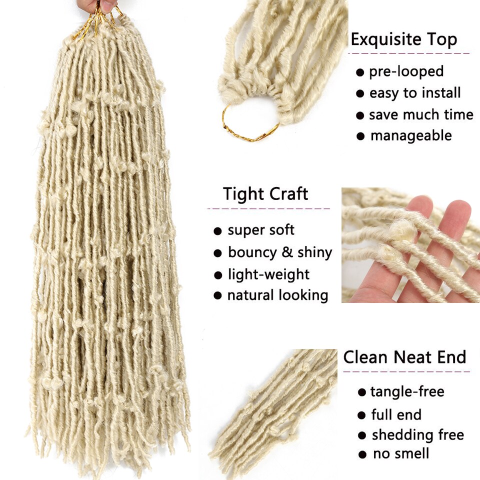 Donghou 613 Blonde Butterfly Locs Crochet Hair Butterfly Locs Crochet Braids Pre Looped Long Butterfly Faux Locs Crochet Hair