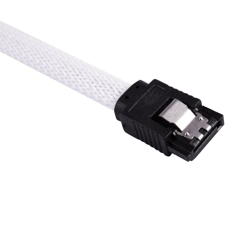2X 50CM SATA 3.0 III SATA3 7pin Data Cable 6Gb/s SSD Cables HDD Hard Disk Data Cord (White)