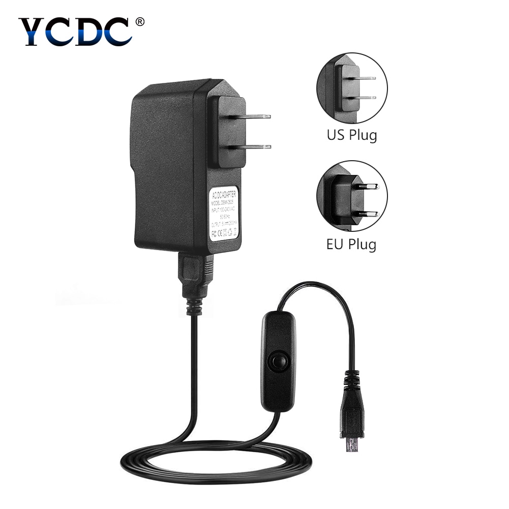 Ac Voeding 5V 2.5A Usb Charger Adapter Micro Usb Kabel Voor Led Strip Licht, Draadloze Routers, hub