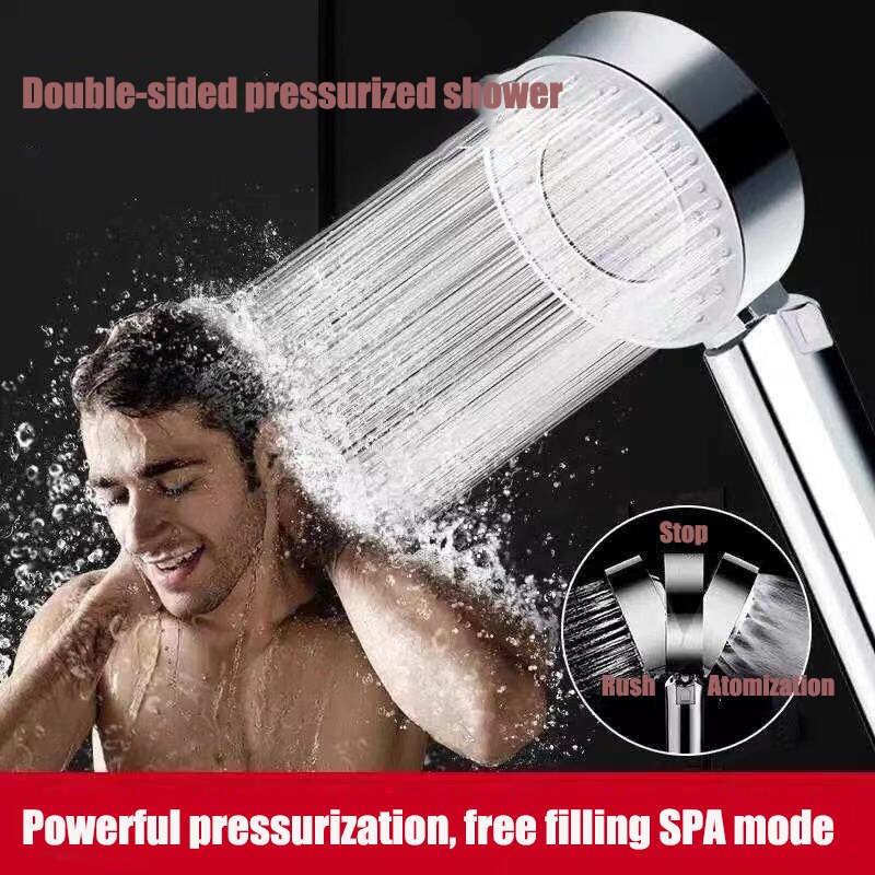 Double-sided Shower Head Water Saving Round ABS Nozzle SPA Bath Shower 2 modle High Pressure Rain and Mist Handheld Hand Shower
