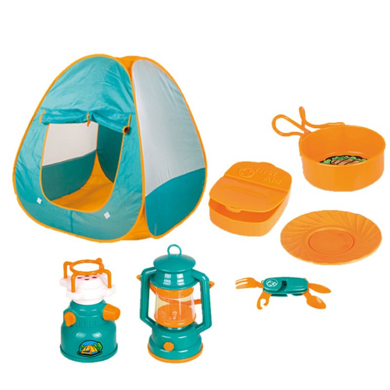 7 Stck freundlicher Camping Zelt einstellen abspielen drinnen und draussen Camping Spielzeug für Kleinkinder