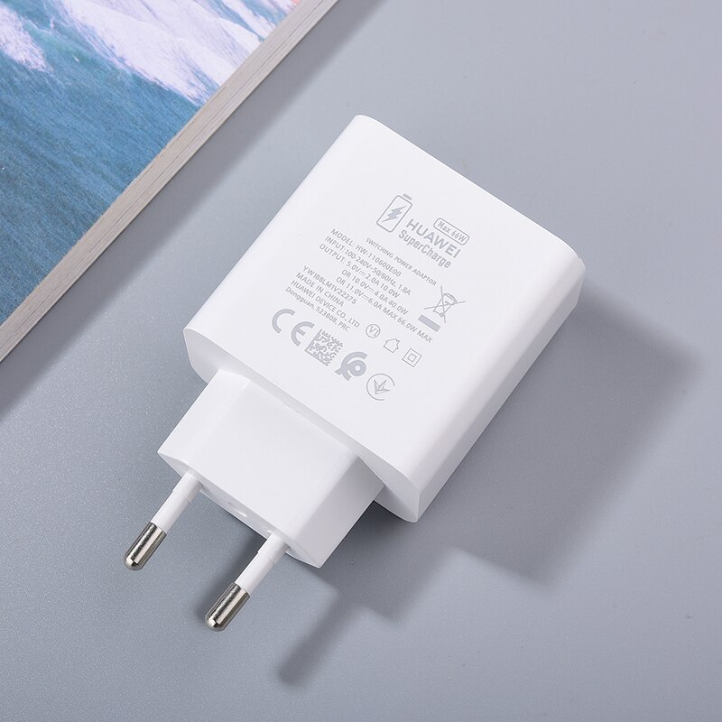 Original Huawei P50Pro 66W Super Fast Charger 6A Quick USB Type C Cable For Mate 40 30 Pro Nova 9 MatePad Pro Honor P50 P60 Pro: Only EU Charger