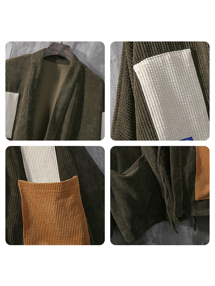 2026 Heren Broek Corduroy Cashew Bloem Patchwork