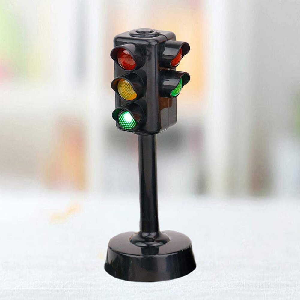 2pcs Traffic Sign Light Toy Role Play Educational Model Road Blocks Voice Flash Kids Rule Cognition Safety Early Learning