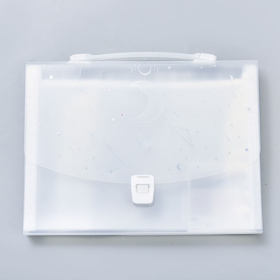 A4 Multi Layer High Capacity File Folder Transparent Portable Folder Organizer Storage Bag Catalog Simple Archive Folder: C