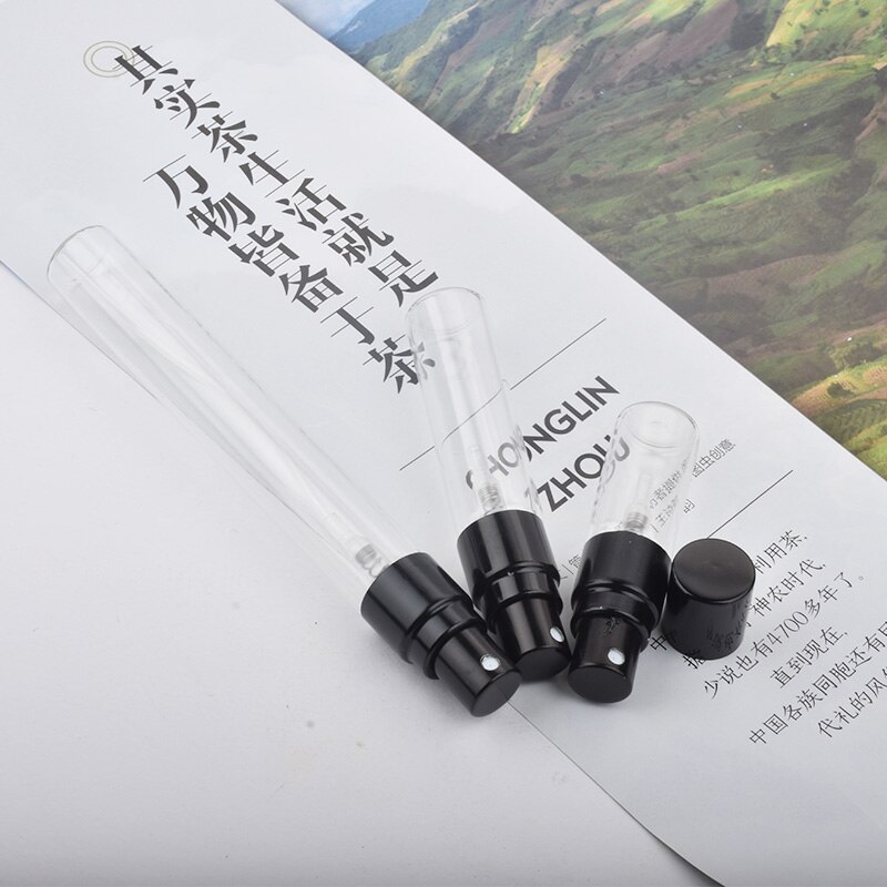 100pcs 2ml 3ml 5ml 10ml Glass Atomizer Bottle Refillable Colorfull Aluminum cap Spray Perfume Bottle Travel Bottles Container