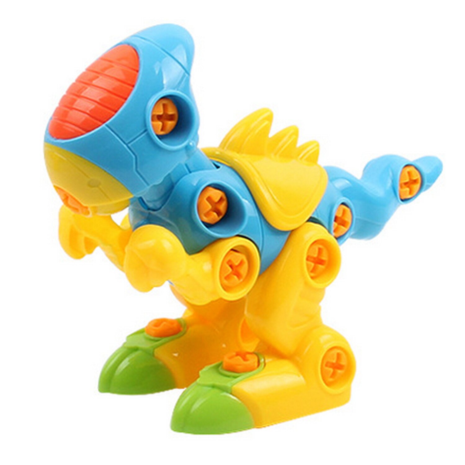 Lustige Auseinander Nehmen Spielzeug freundlicher Niedlichen Ebene DIY Montieren Gebäude Pädagogisches Spielzeug mit Schraubendreher für Kleinkinder Zufällige Farbe: Dinosaurier