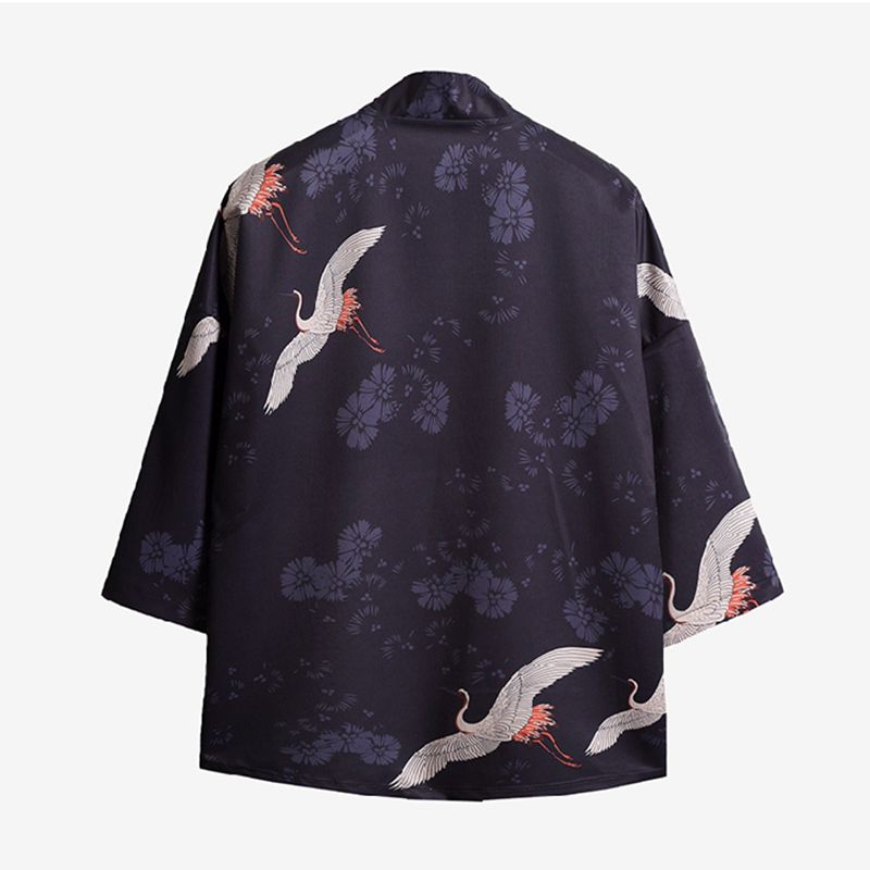 Kimono literario japonés de tipo yukata, kimono corto japonés holgado de estilo chino, kimono haori