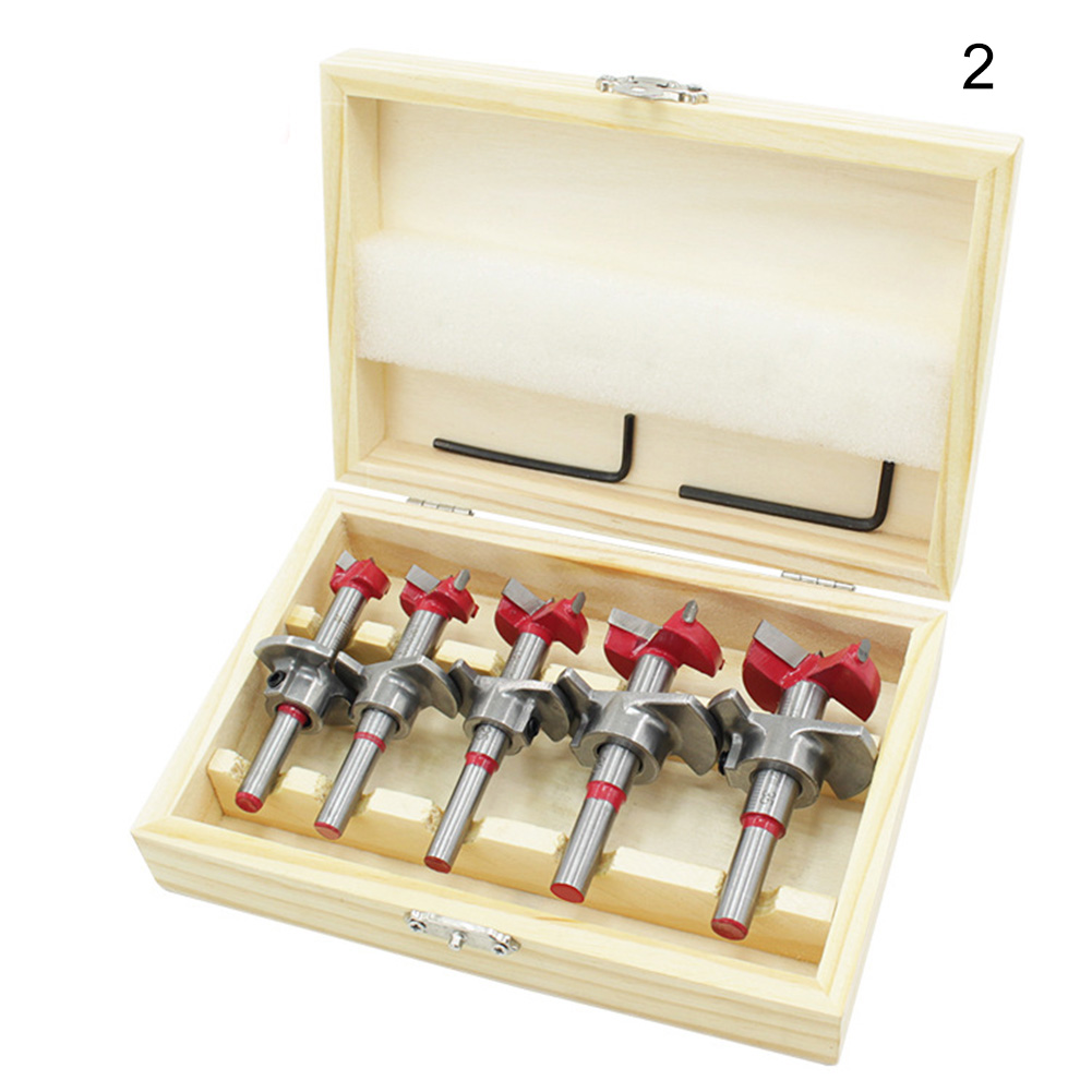 Hårdmetalspids boresave sæt metalboring træ hulskåret værktøj til låse installation 15-35mm lg66: Med kasse